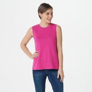 Isaac Mizrahi Live! Crew Neck Sweater Tank NWT